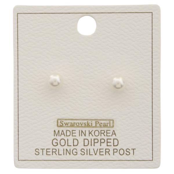 SWAROVSKI PEARL BEAD GOLD DIPPED EARRING
