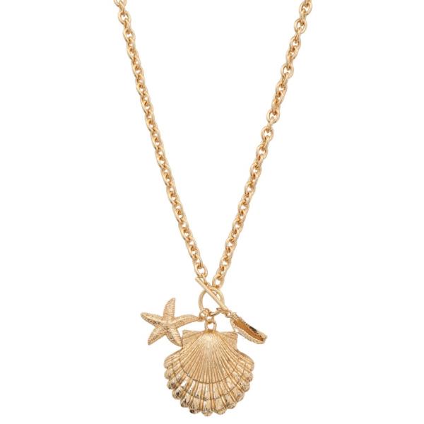 SEASHELL SEA LIFE CHARM PENDANT NECKLACE
