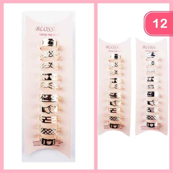 MIXED TOE RINGS (12 UNITS)