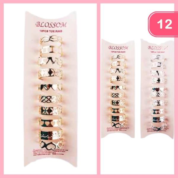 MIXED TOE RINGS (12 UNITS)