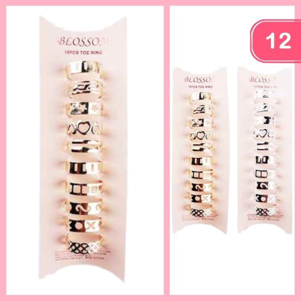 MIXED TOE RINGS (12 UNITS)