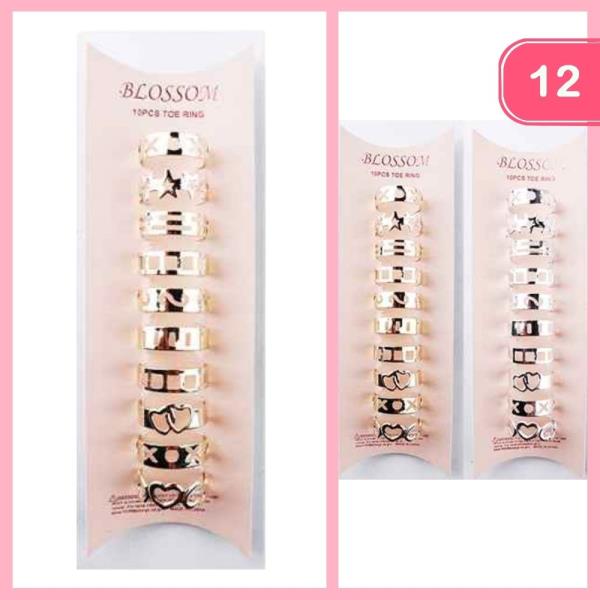 MIXED TOE RINGS (12 UNITS)