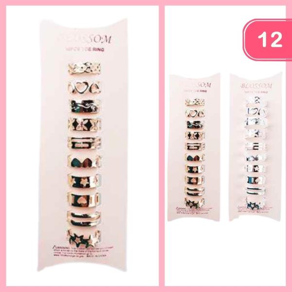 MIXED TOE RINGS (12 UNITS)