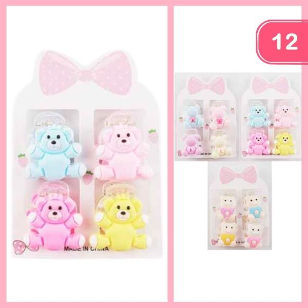 BEAR HAIR MINI CLAW CLIPS (12 UNITS)