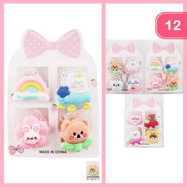 CUTE KIDS HAIR MINI CLAW CLIPS (12 UNITS)