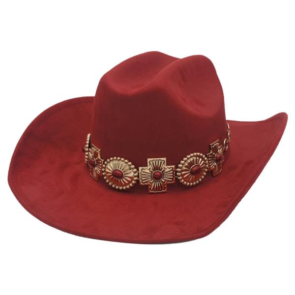 CROSS & CONCHO BEAM BANDED COWBOY HAT