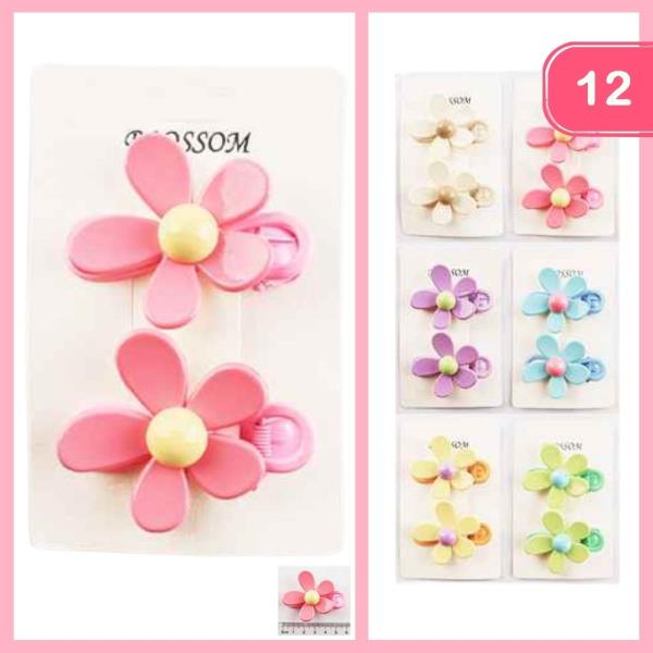 FLOWER HAIR PINS  (12 UNITS)