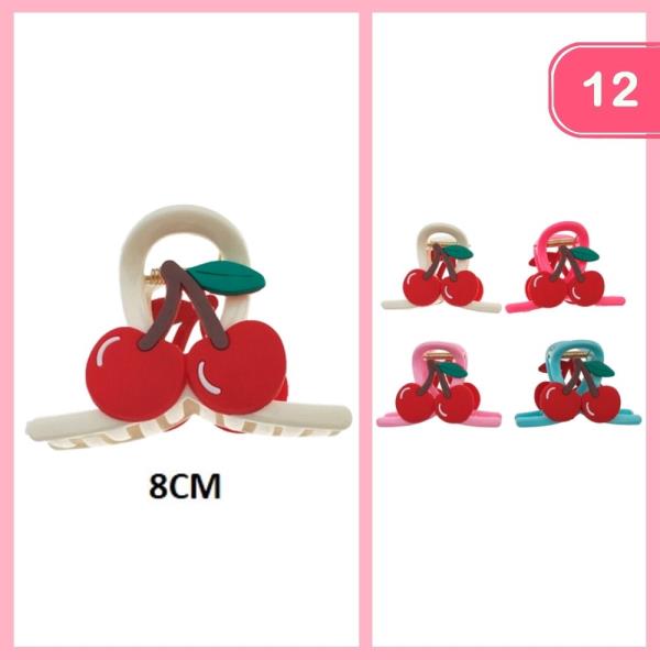 CHERRY HAIR CLAW CLIP (12 UNITS)