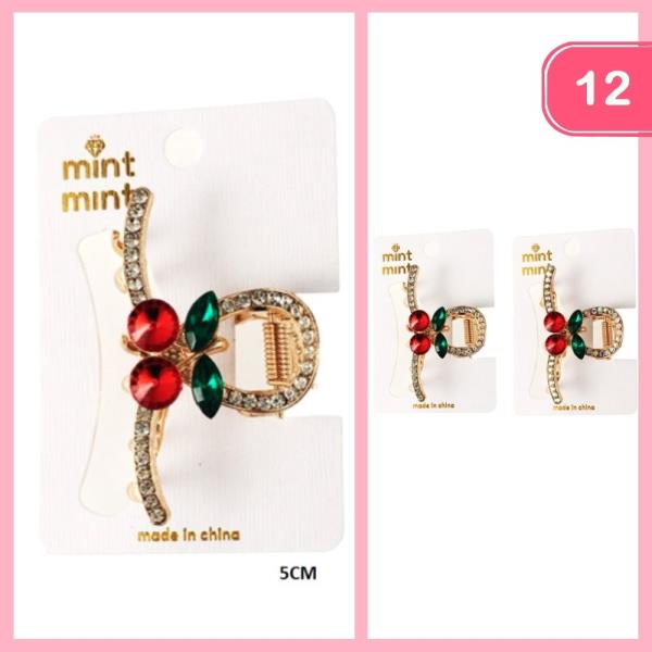 RHINESTONE HAIR CLAW CLIP (12 UNITS)