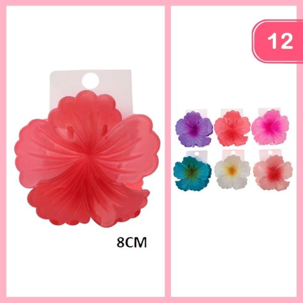 HIBISCUS FLOWER HAIR CLAW CLIP (12 UNITS)