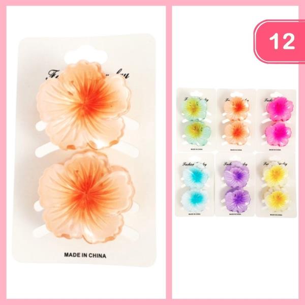 FLOWER HAIR CLAW CLIP (12 UNITS)