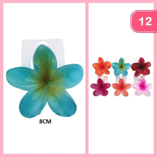 FLOWER HAIR CLAW CLIP (12 UNITS)