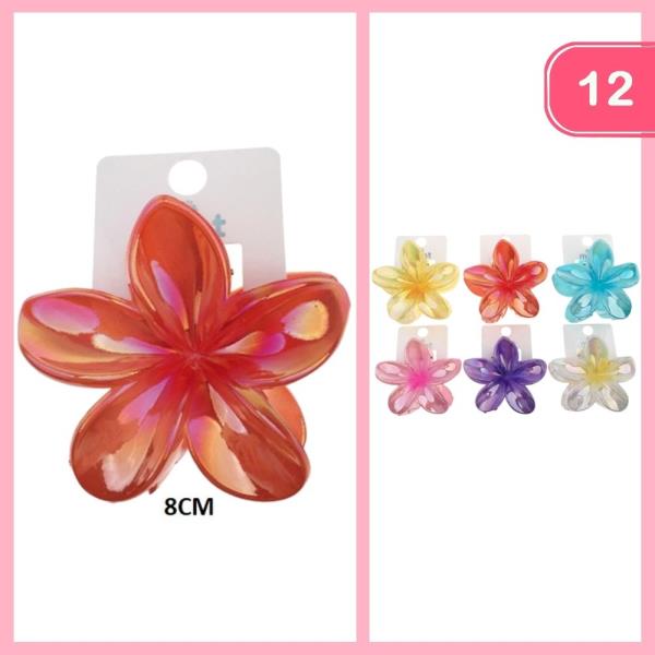 FLOWER HAIR CLAW CLIP (12 UNITS)