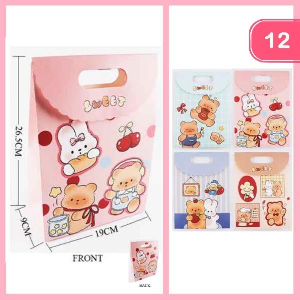 CUTE BEAR BUNNY GIFT BAG (12 UNITS)