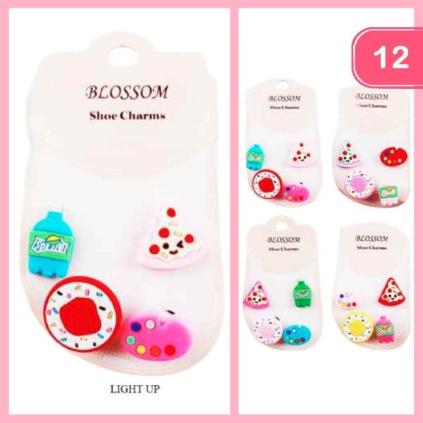 FOOD LIGHT UP SHOE CHARMS (12 UNITS)