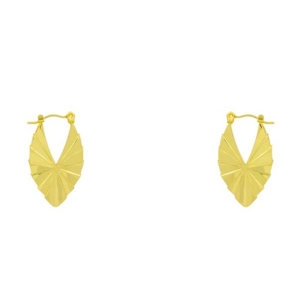 POINTED OVAL METAL EARRING