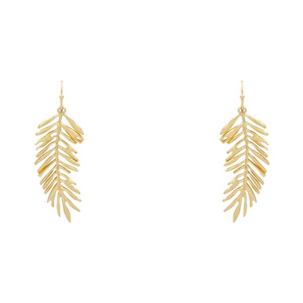 LEAF METAL DANGLE EARRING