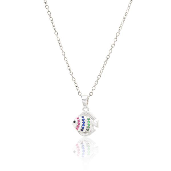 DAINTY FISH CHARM METAL NECKLACE