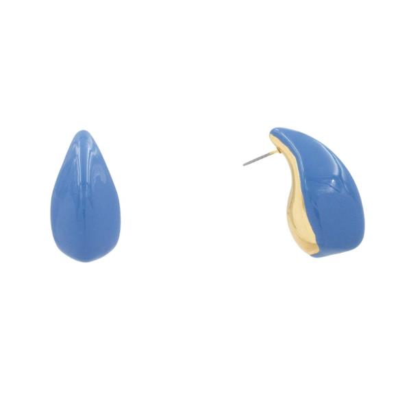 COLOR METAL TEARDROP EARRING