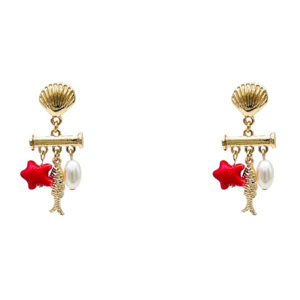 SEA LIFE METAL DANGLE EARRING