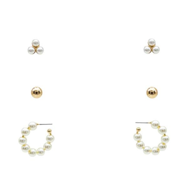 PEARL ASSORTED EARRING SET