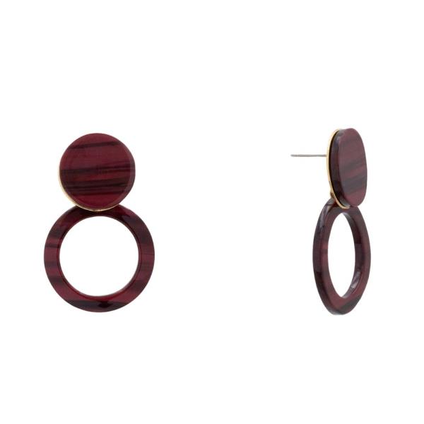 ACETATE RESIN ROUND DANGLE EARRING