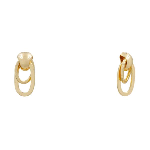 OVAL CIRCLE LINK METAL EARRING