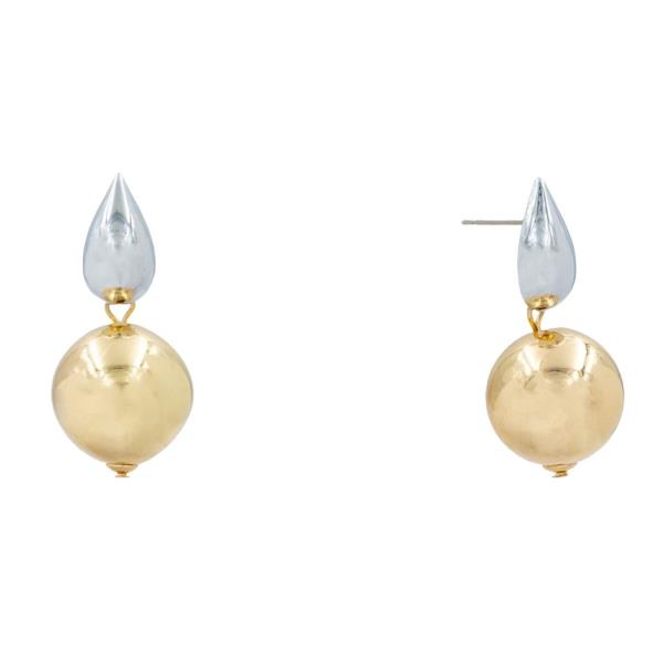 TWO TONE DANGLE EARRING