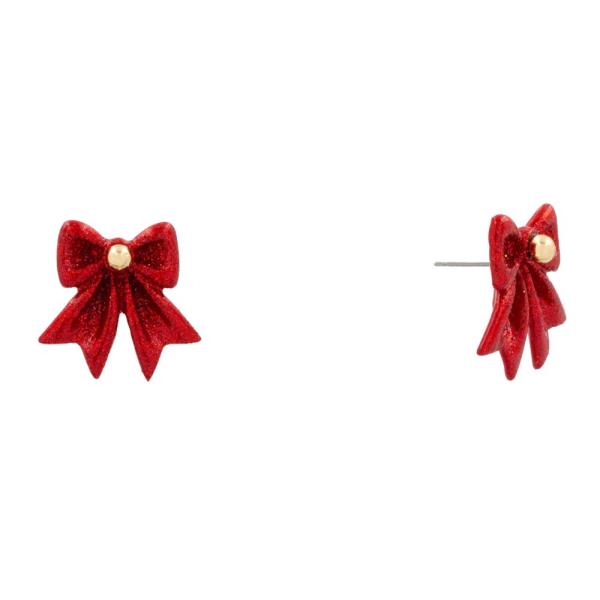 CHRISTMAS RIBBON BOW EARRING