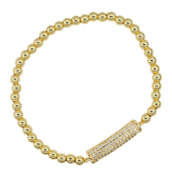 RHINESTONE BAR BALL BEAD BRACELET