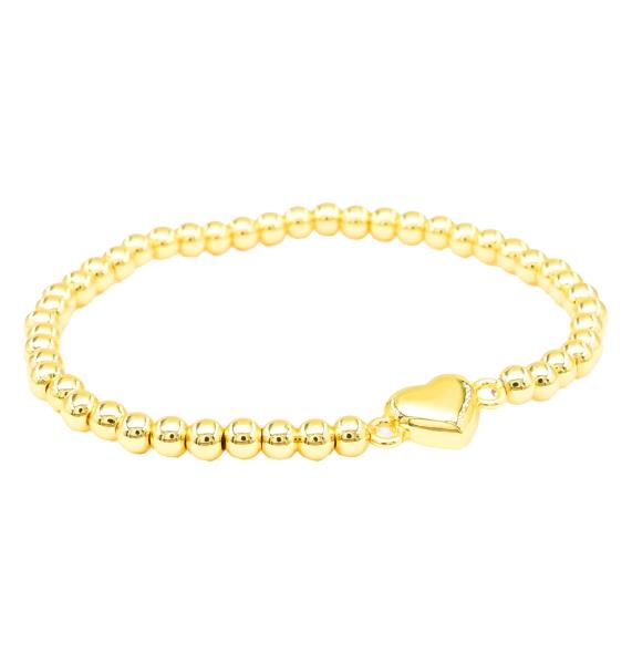 PUFFY HEART BALL BEAD BRACELET