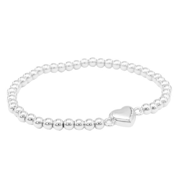 PUFFY HEART BALL BEAD BRACELET