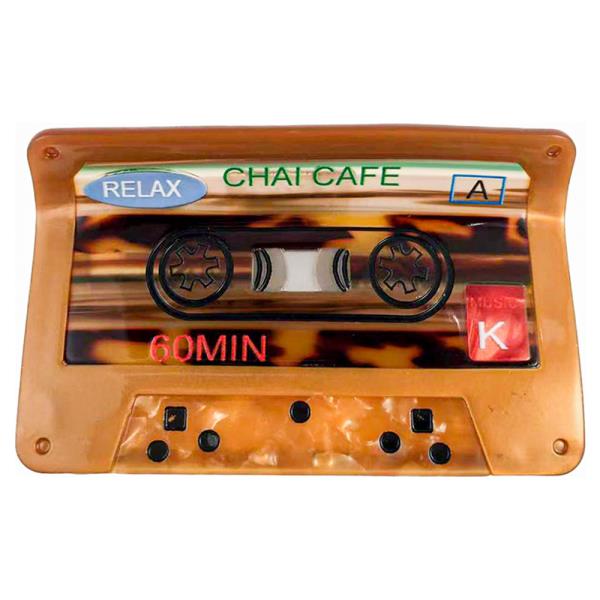 RETRO CASSETTE TAPE HAIR CLAW JAW CLIP