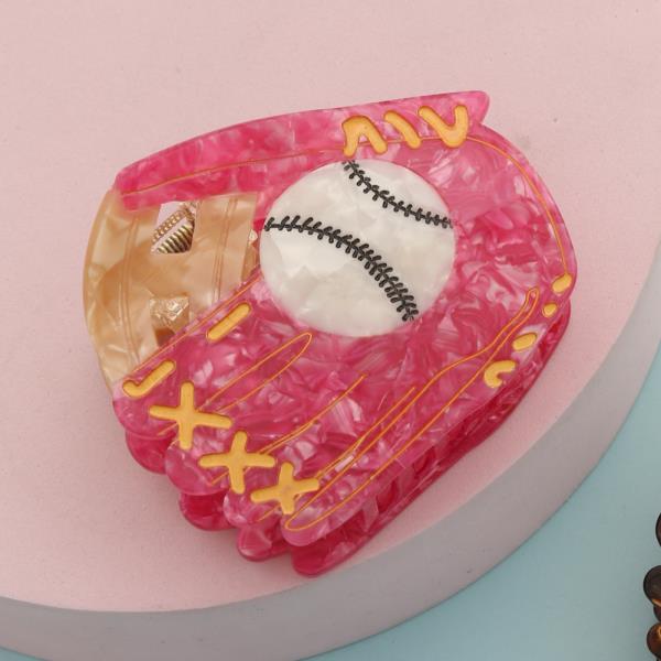BASEBALL GLOVES HAIR CLAW JAW CLIP