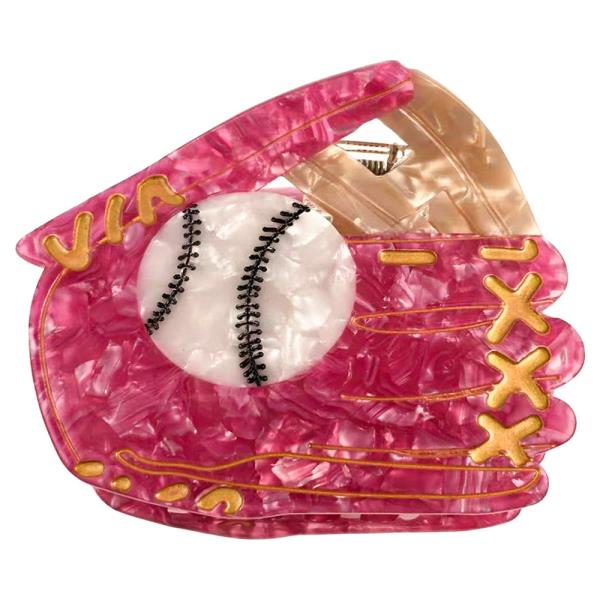 BASEBALL GLOVES HAIR CLAW JAW CLIP