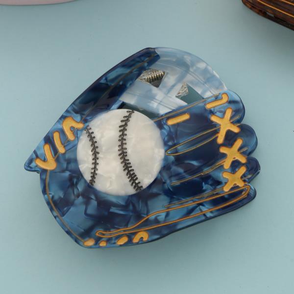 BASEBALL GLOVES HAIR CLAW JAW CLIP