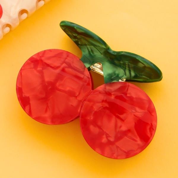RED CHERRY HAIR CLAW JAW CLIP 1 PC