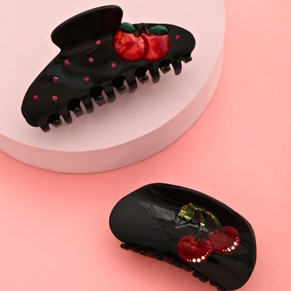 CHERRY HAIR CLAW JAW CLIP