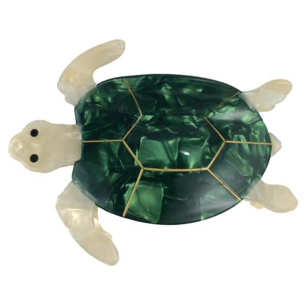 GREEN MARBLED TURTLE HAIR CLAW CLIP
