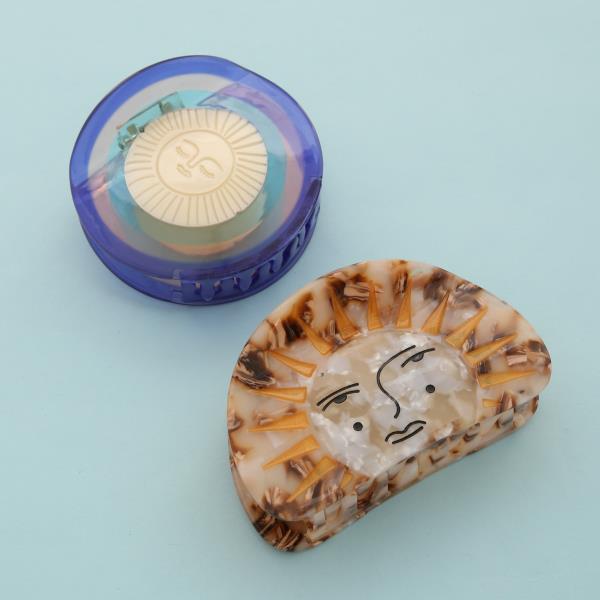 SUN FACE HAIR CLAW JAW CLIP