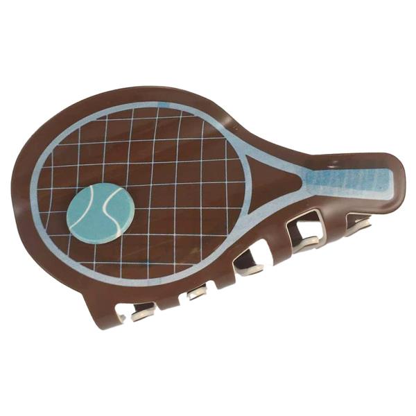 TENNIS RACKET SHAPED RESIN GRIP CLAW HAIR CLIP