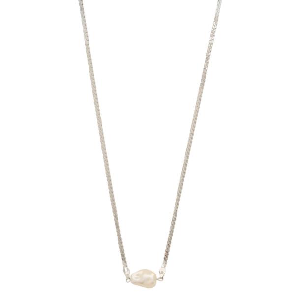 SODAJO PEARL BEAD METAL GOLD DIPPED NECKLACE