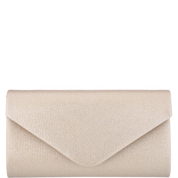 TEXTURED METALLIC ENVELOPE FOLDOVER RECTANGULAR STRUCTURE CLUTCH BAG