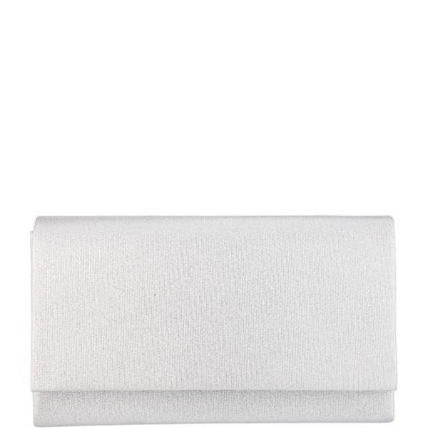 TEXTURED METALLIC STRAIGHT FOLDOVER RECTANGULAR STRUCTURE CLUTCH BAG