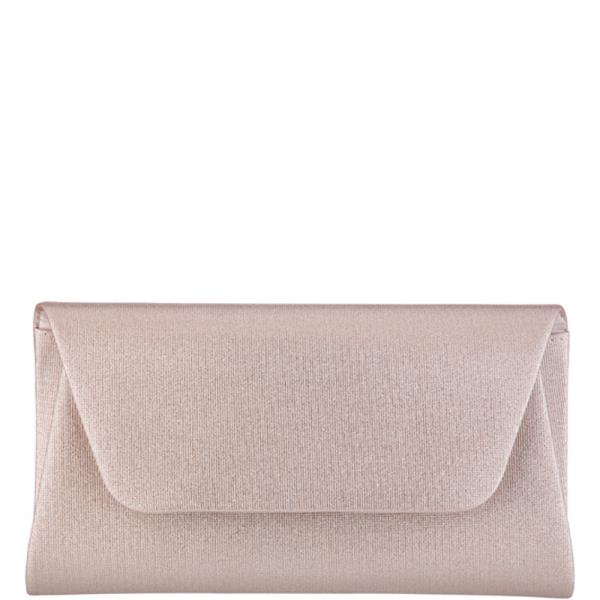 TEXTURED METALLIC ENVELOPE ANGLED FLAP RECTANGULAR STRUCTURE CLUTCH BAG