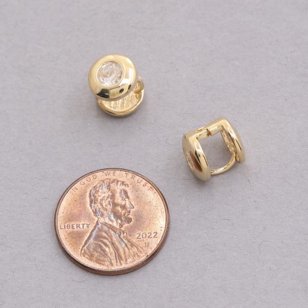 SODAJO 14K GOLD DIPPED CZ BRASS EARRING
