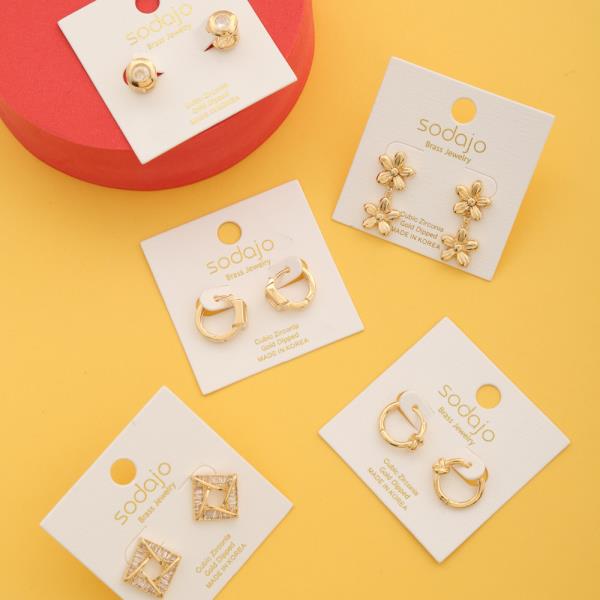 SODAJO DOUBLE FLOWER LINK GOLD DIPPED NECKLACE