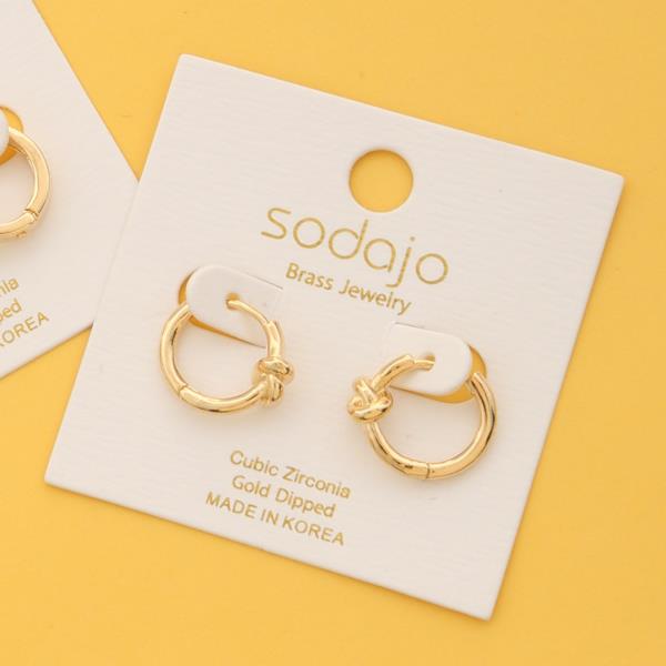 SODAJO KNOT HOOP GOLD DIPPED EARRING
