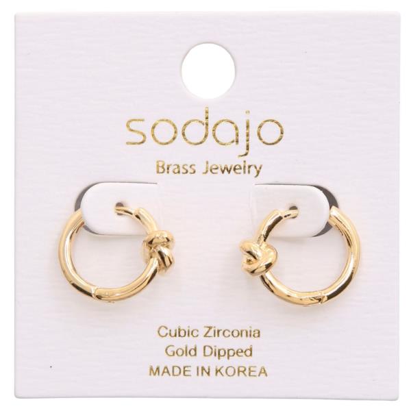 SODAJO KNOT HOOP GOLD DIPPED EARRING