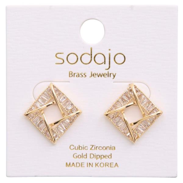 SODAJO CZ METAL GOLD DIPPED EARRING